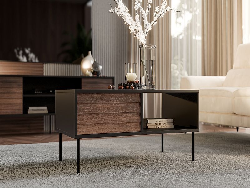 CORTINA ława czarny/orzech ( 1 szt.=1 p. )