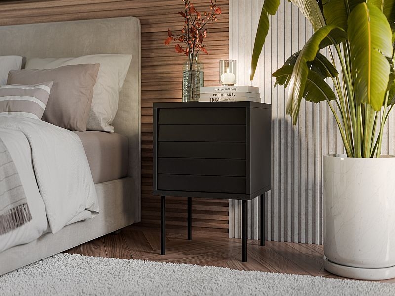 CORTINA szafki nocne czarny/czarny ( 2 szt.=1 p. )