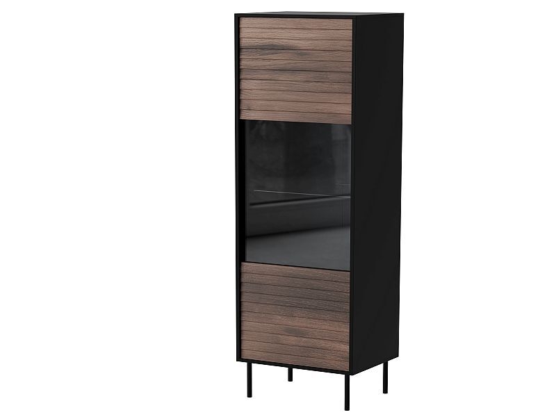 CORTINA witryna czarny/orzech ( 1 szt.=2 p. )