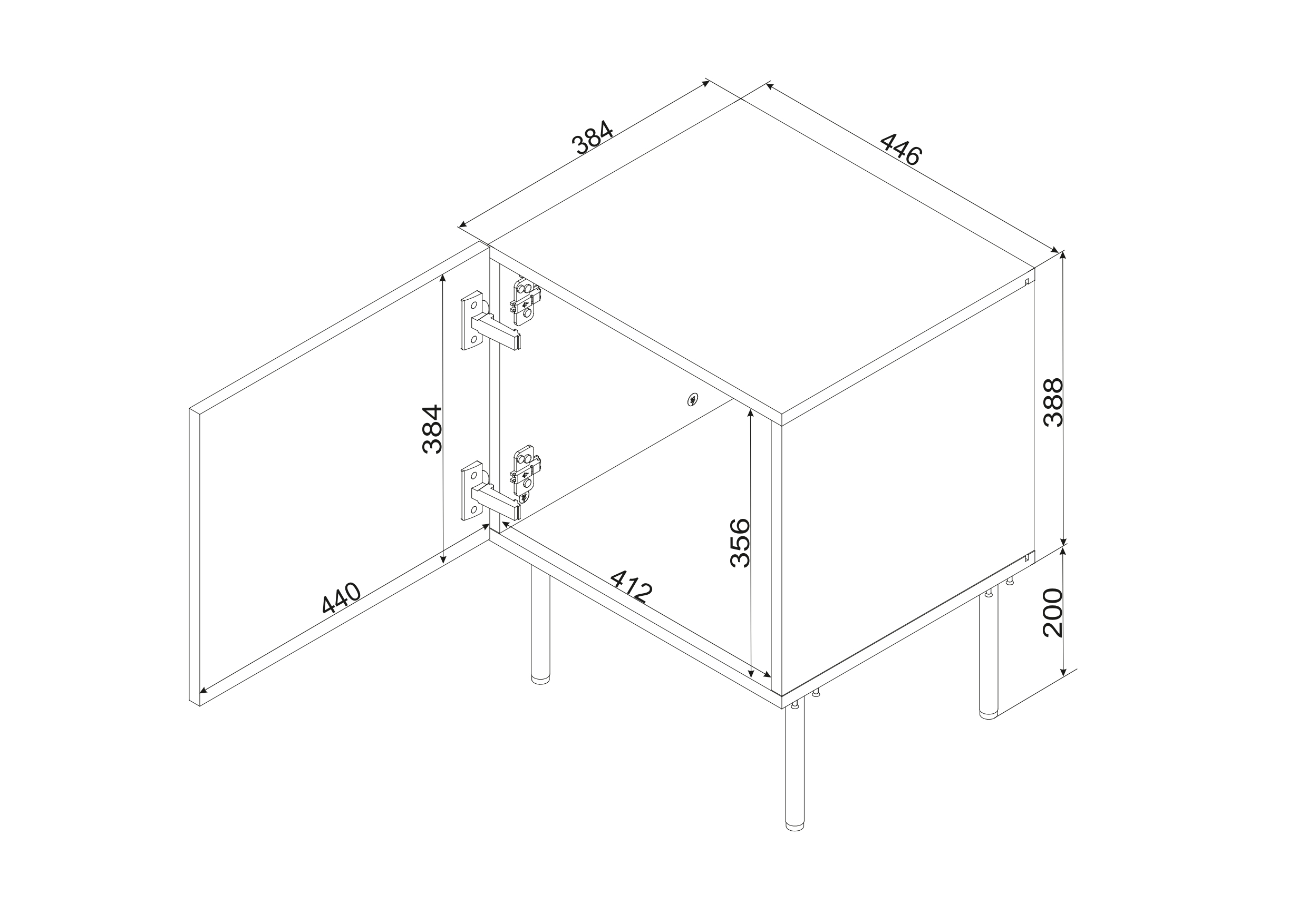 ISLA szafki nocne czarny mat ( 1 szt.=1 p. )