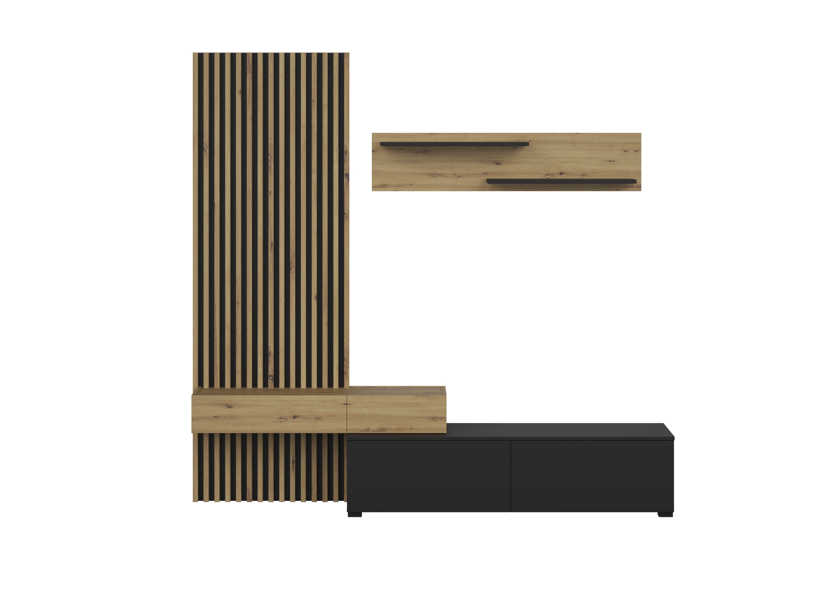 CAMINO zestaw mebli, kolor: dąb artisan - czarny