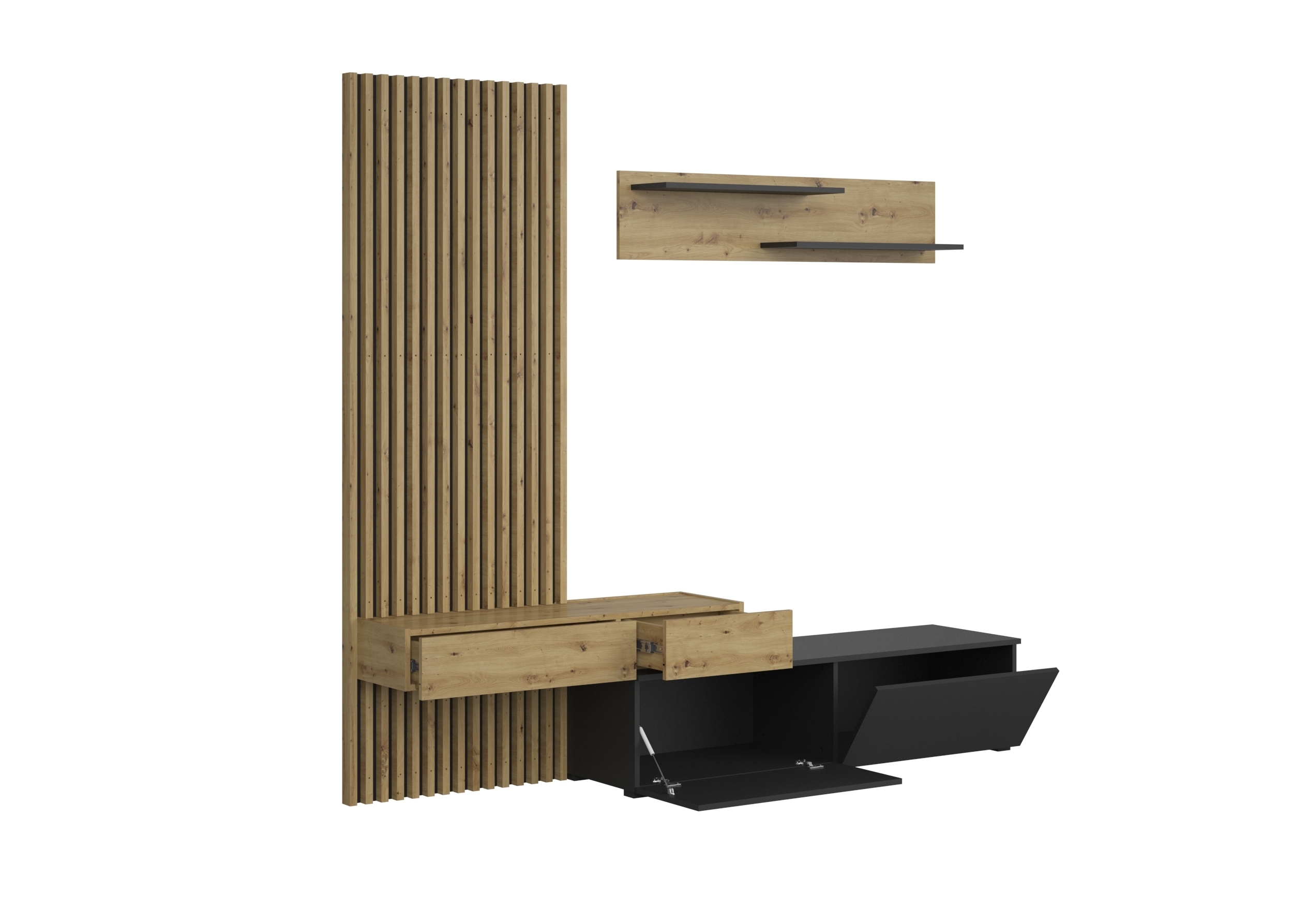 CAMINO zestaw mebli, kolor: dąb artisan - czarny