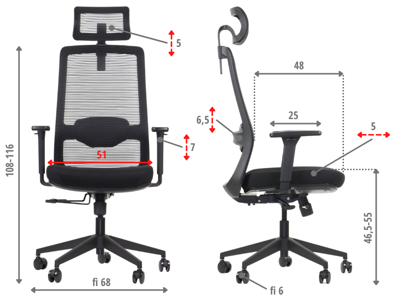 Fotel obrotowy WISTER M czarny