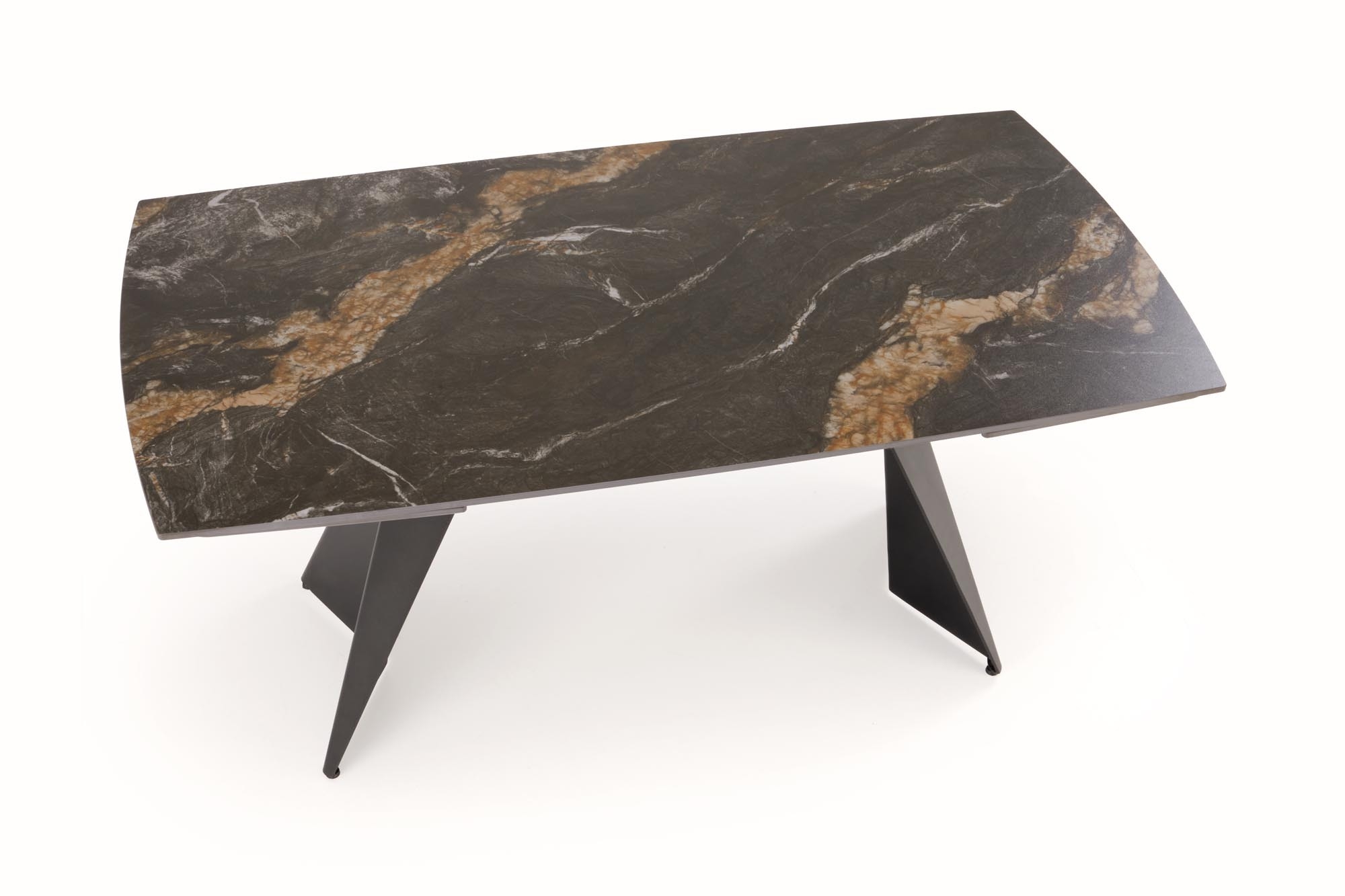 ARMANI stół rozkładany, blat - czarny marmur, noga - czarny (2p=1szt)