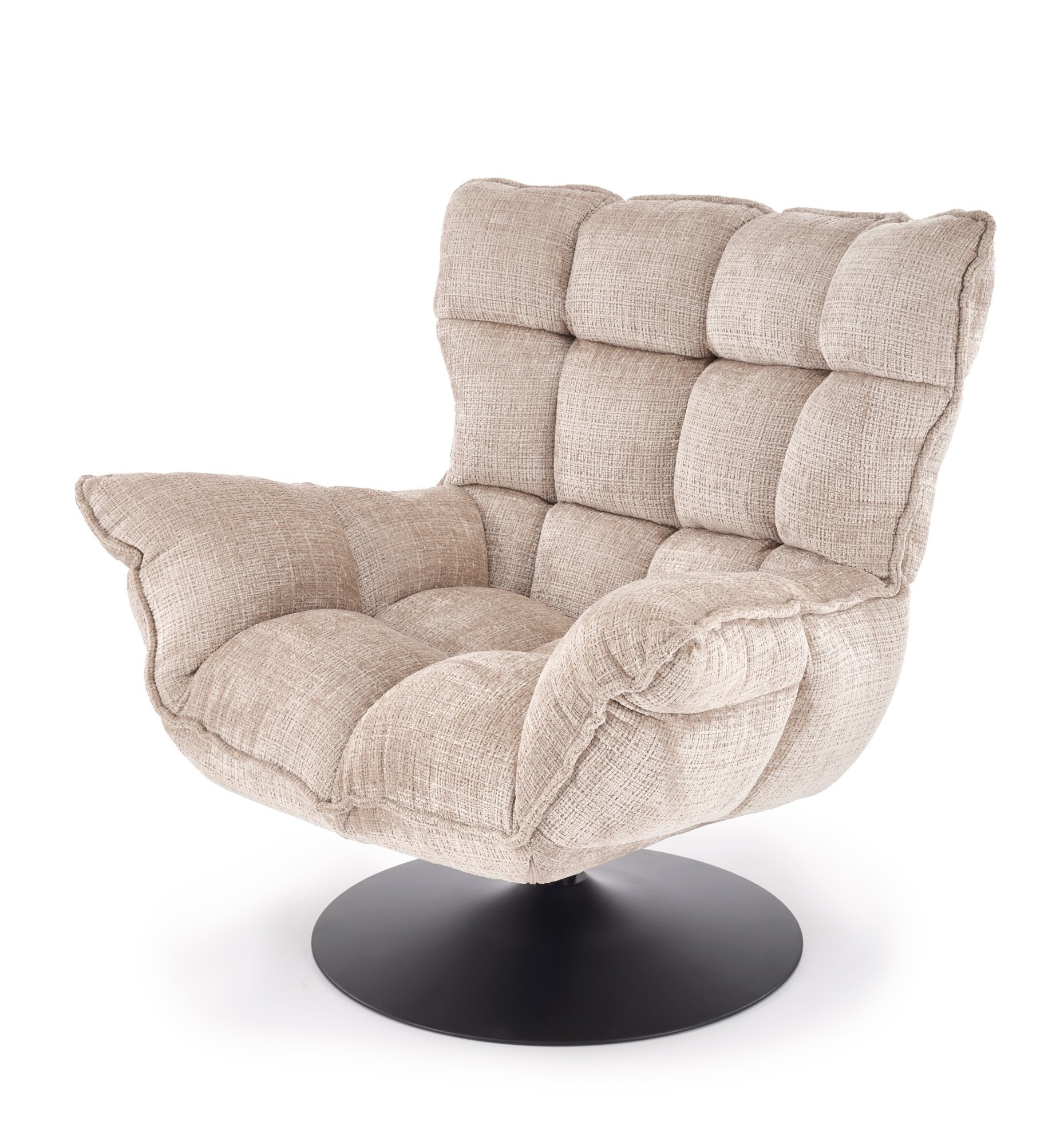 HAGEN fotel wypoczynkowy z funkcją obracania i kołyski, beżowy (1p=1szt)