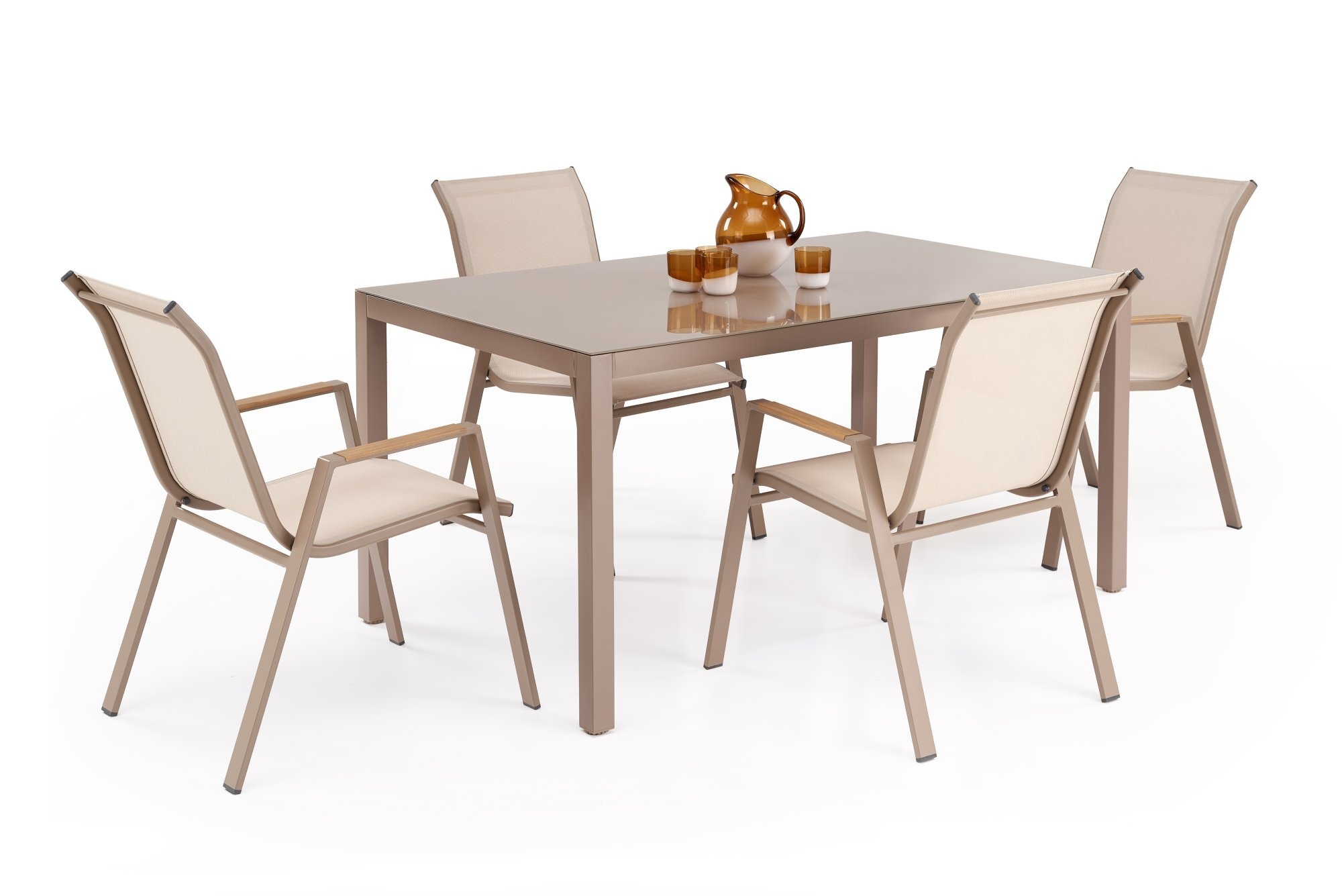 HOVER stół ogrodowy, beżowy / cappuccino (1p=1szt)