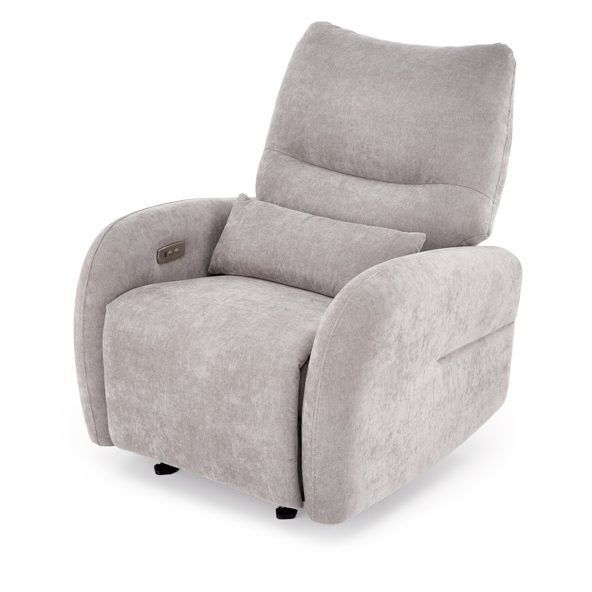 SAXON fotel wypoczynkowy z funkcją elektrycznego rozkładania / kołyski, popielaty (1p=1szt)