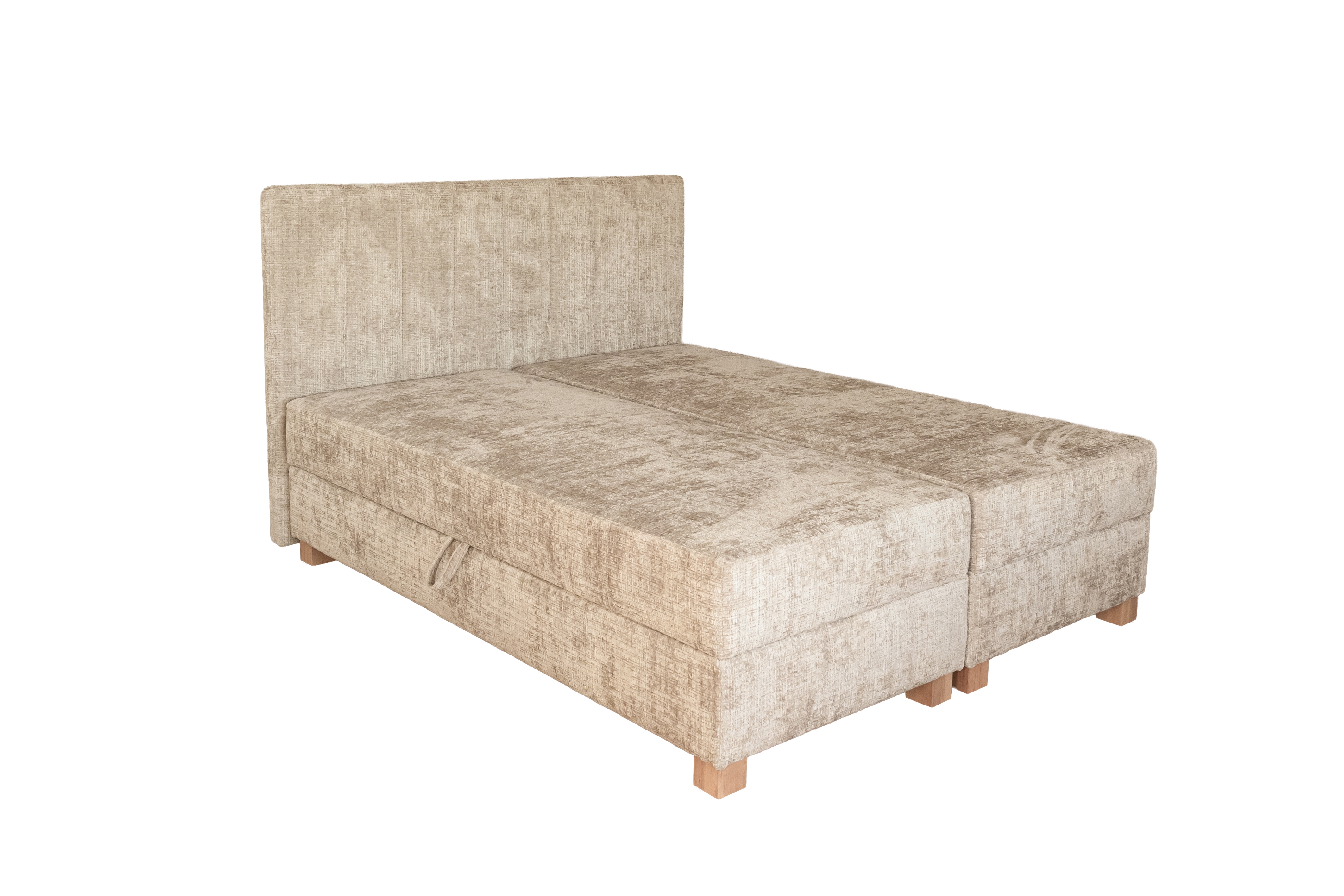 LARGO 160 łóżko z pojemnikiem na pościel i wbudowanym materacem beżowy (3p=1szt)