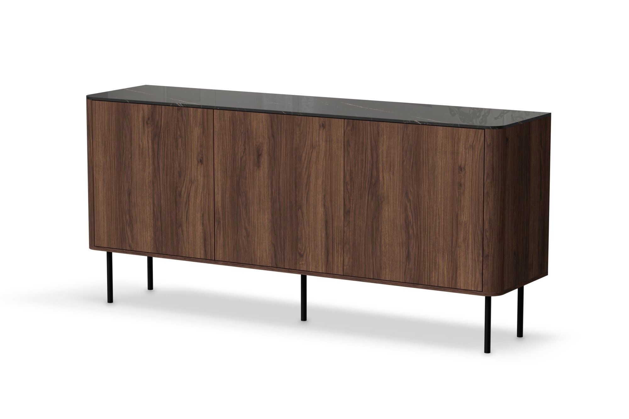 SOLANO KM-1 komoda orzech warmia / czarny marmur (2p=1szt)