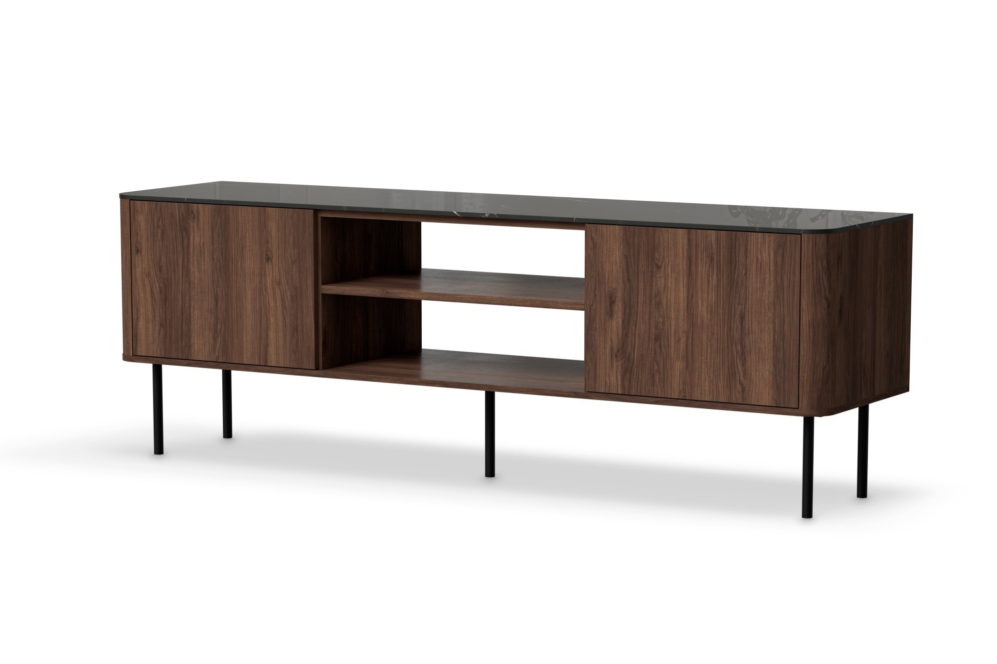 SOLANO RTV-1 stolik RTV orzech warmia / czarny marmur (1p=1szt)