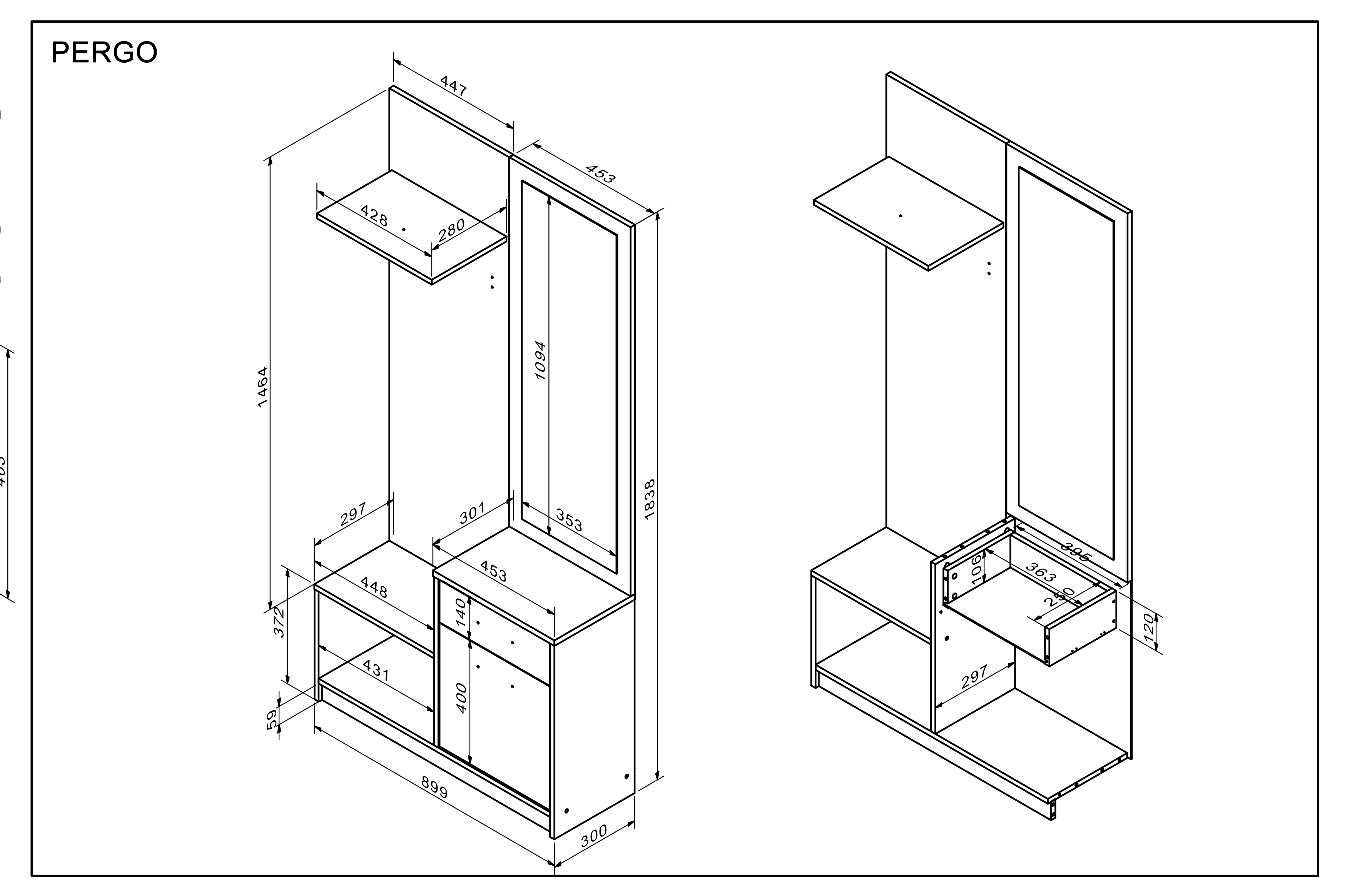 PERGO przedpokój, kolor: dąb artisan-kaszmir (4p=1szt)